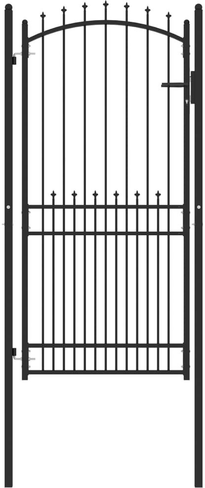 vidaXL Lumarko Furtka ogrodzeniowa z grotami, stalowa, 100x200 cm, czarna! 146402