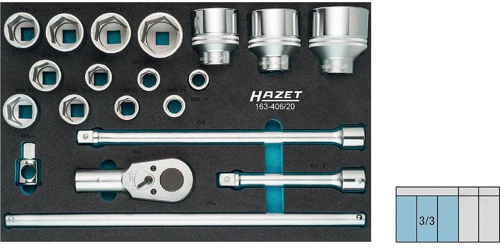 Hazet Klucze nasadowe z grzechotką Hazet 163-406/20 3/4