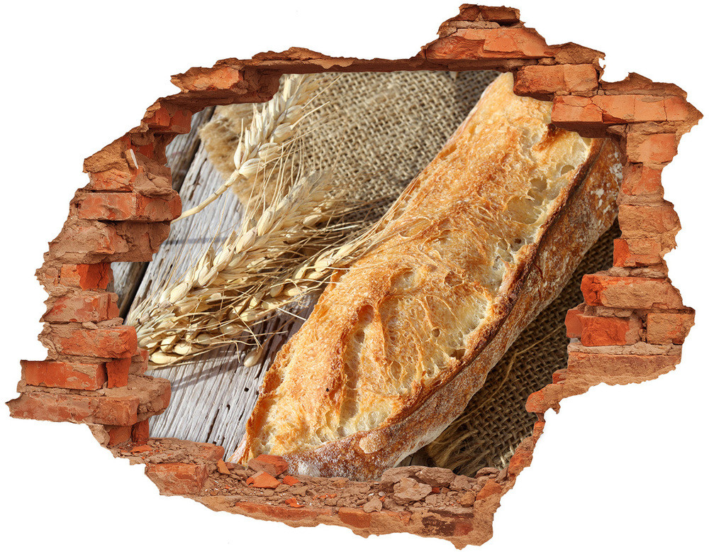Wallmuralia.pl Naklejka 3D dziura na ścianę Świeża bagietka