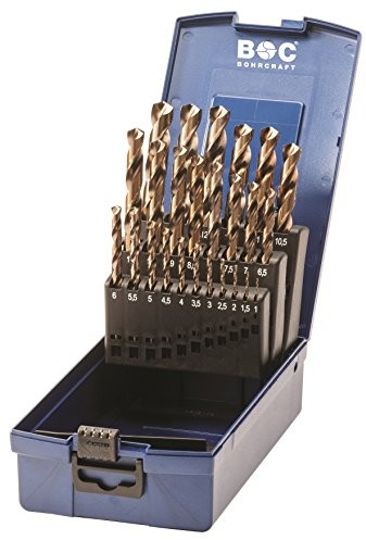 Bohrcraft Box ke13, 25-częściowy zestaw wierteł krętych HSS-E IN ABS, 25 sztuki, o średnicy 1  13 X 0,5 MM, 11401330025