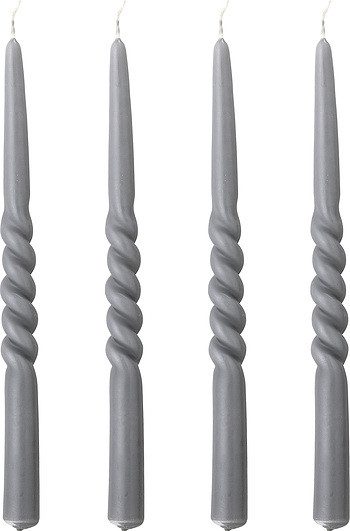 Bloomingville Świece Twist szare 4 szt. 82052798