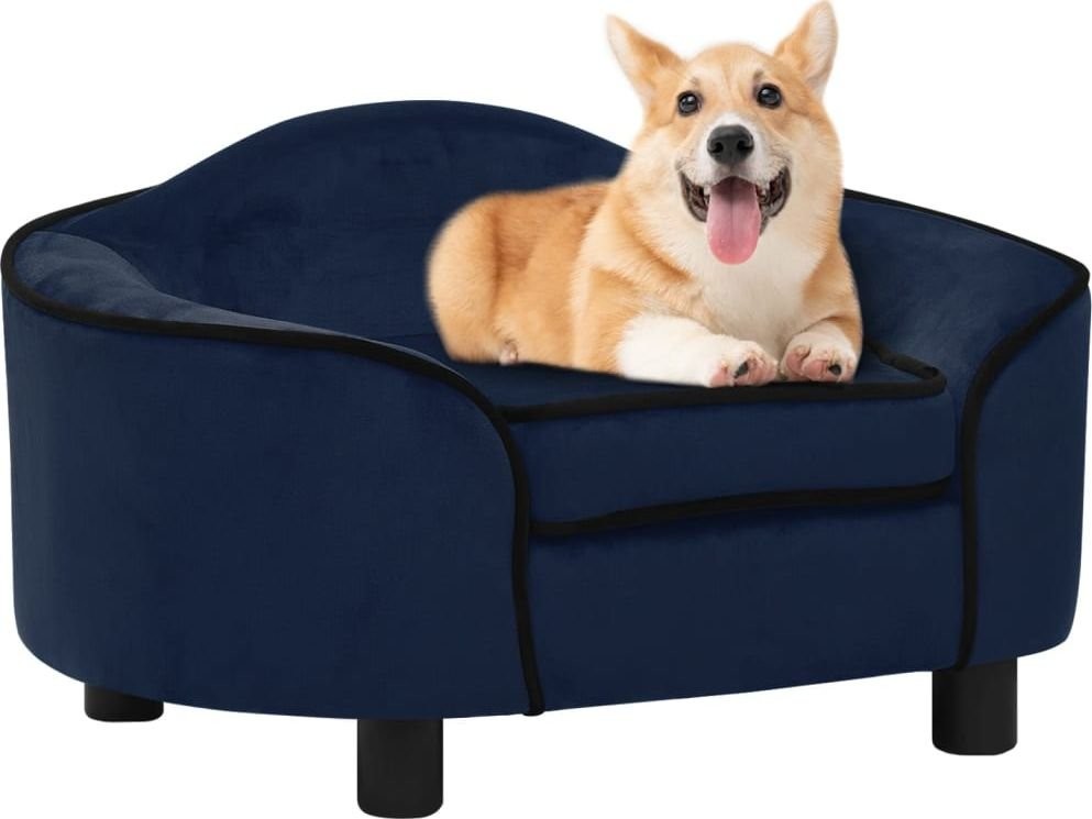 Vidaxl Sofa dla psa niebieska 67x47x36 cm pluszowa 171088 171088 171088
