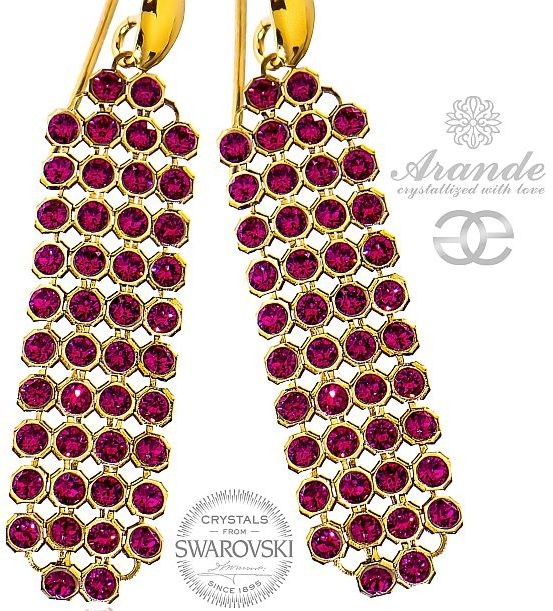 Swarovski kolczyki RUBY GOLD CRYSTALLIZED ZŁOTE SREBRO