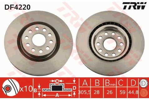 TRW Tarcza hamulcowa DF4220