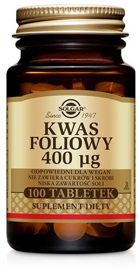 Solgar Polska Kwas Foliowy 400g x100 tabletek