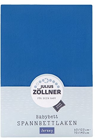 Zollner Julius prześcieradło z gumką na łóżko dziecięce, wymiary: 60 x 120 / 70 x 140 cm, w różnych kolorach niebieski