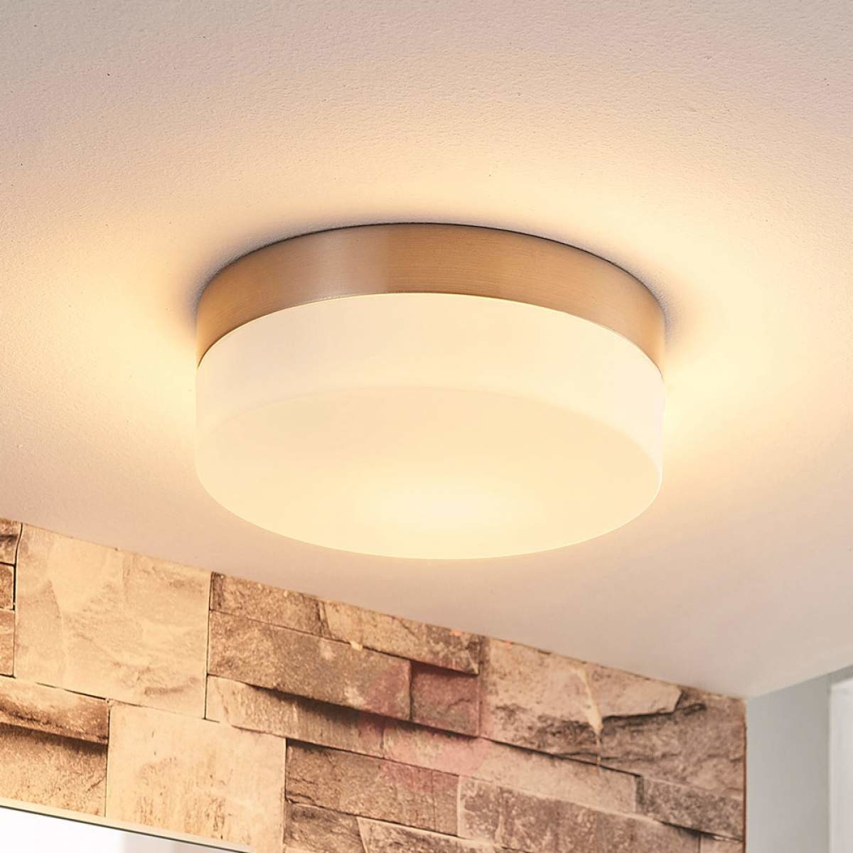 Łazienkowa lampa sufitowa Amilia, szklany klosz