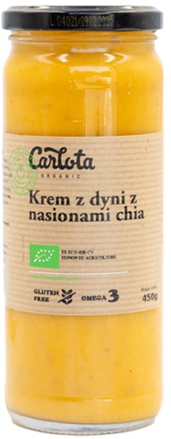 Carlota Organic Krem z dyni z nasionami chia Carlota Organic BIO, 450g 8437015940304