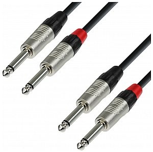 Adam Hall Cables 4 Star Series - Audio Cable REAN 2 x 6.3 mm Jack mono / 2 x 6.3 mm Jack mono 0.9 m przewód audio przewód audio K4TPP0090