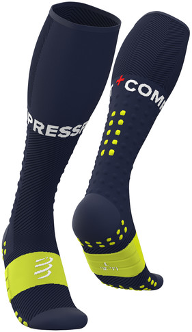 Compressport Skarpety kompresyjne FULL SOCKS RUN granatowo-żółte