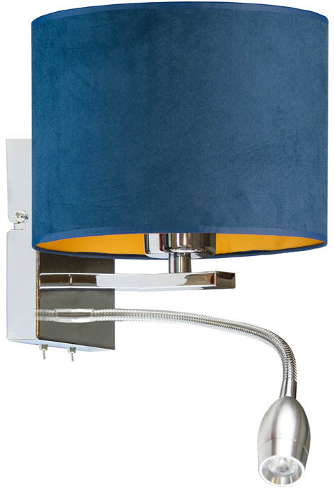 LYSNE Regulowana lampka ścienna ze złotym wnętrzem SENEGAL VELUR 14575V/6