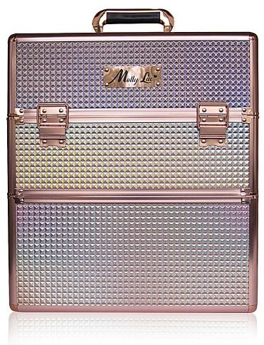 Vanity Kuferek Kosmetyczny XXL Dwuczęściowy z Kratą K105-6H Rose Gold K105-6H