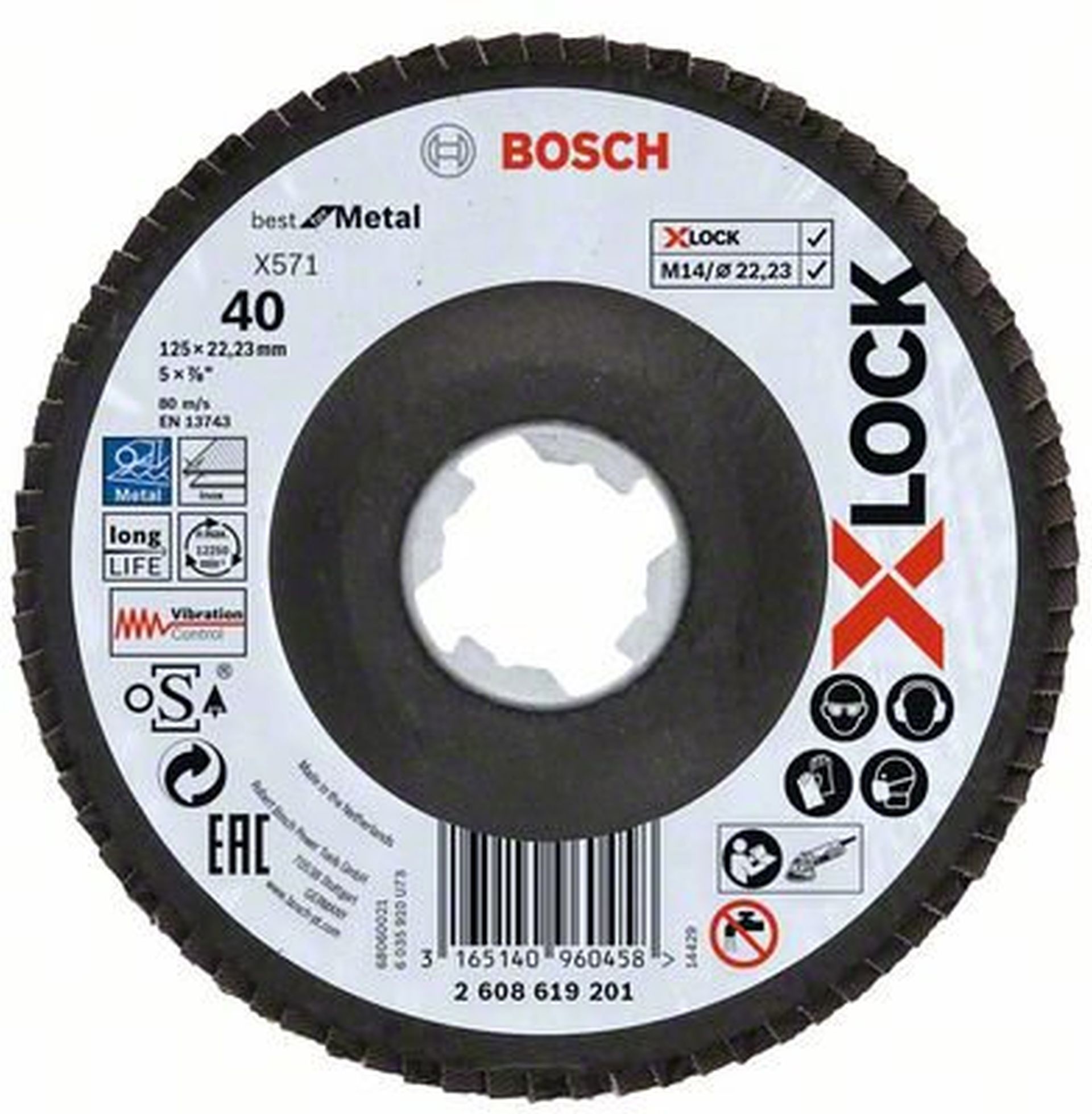 Bosch Dysk wsporczy X-LOCK, 125 mm, G40 2608619201