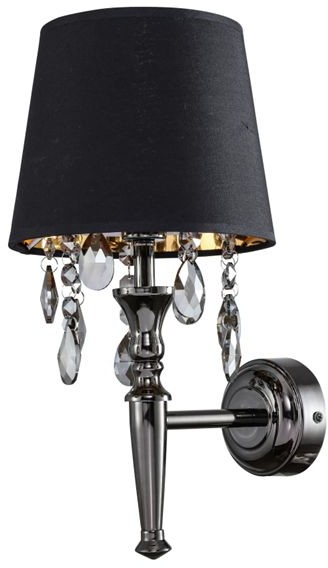 Light Prestige Kinkiet z kryształkami VIGO czarny LP-0412/1W BK-0
