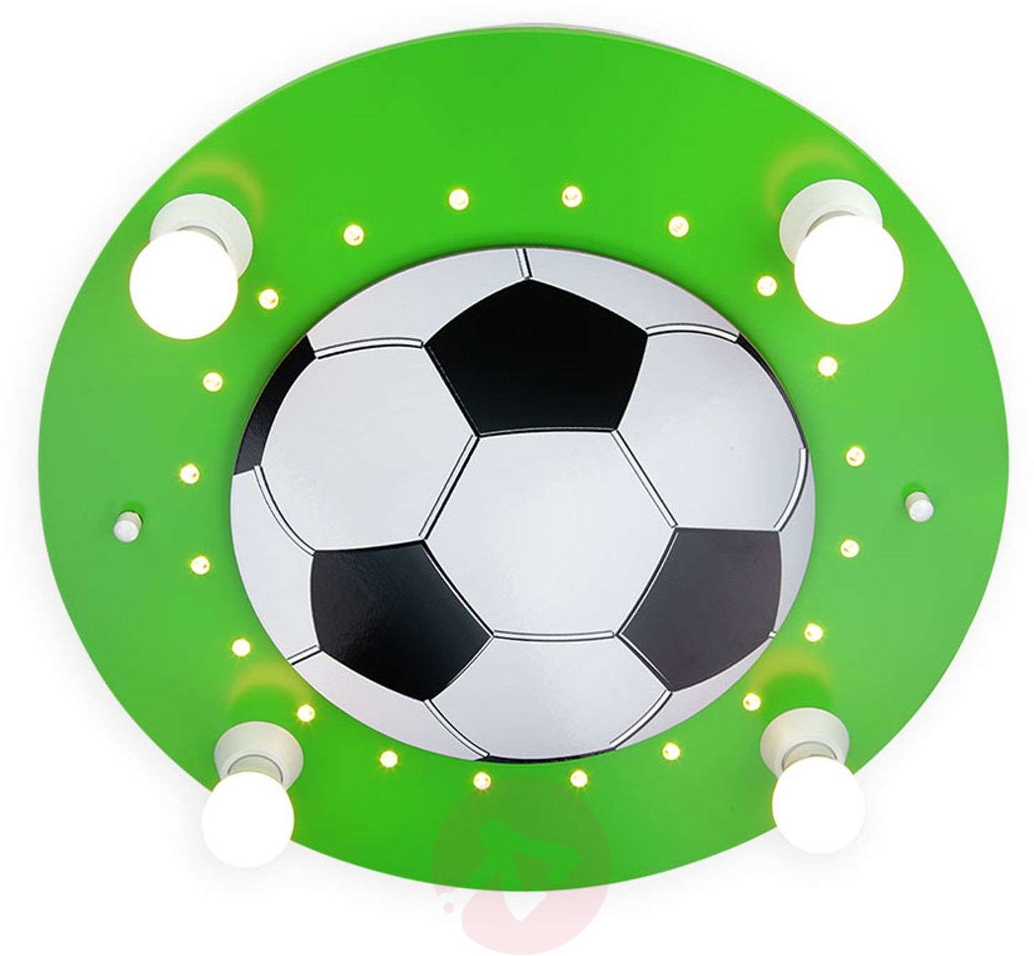 Elobra Deckenleuchte Fußball, vierflammig dunkelgrün-weiß