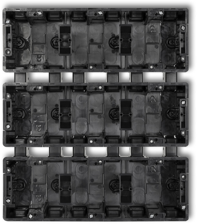 Karlik Puszka podtynkowa 9 krotna (3 poziom, 3 pion) czarny DPM-3x3