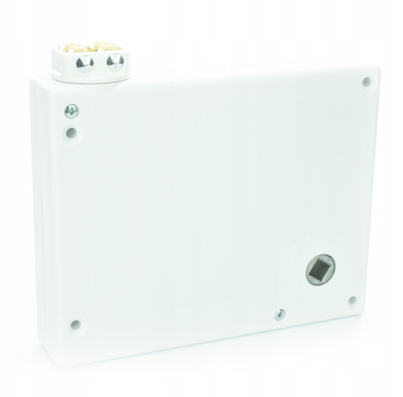 Zwijacz korbowy sznur rolety biały przekł metalowa