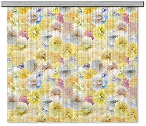 AG Design fcsxl 4808 kwiaty, firanka/zasłona, 2 części materiału, wielokolorowa, 180x160 cm FCSxL 4808