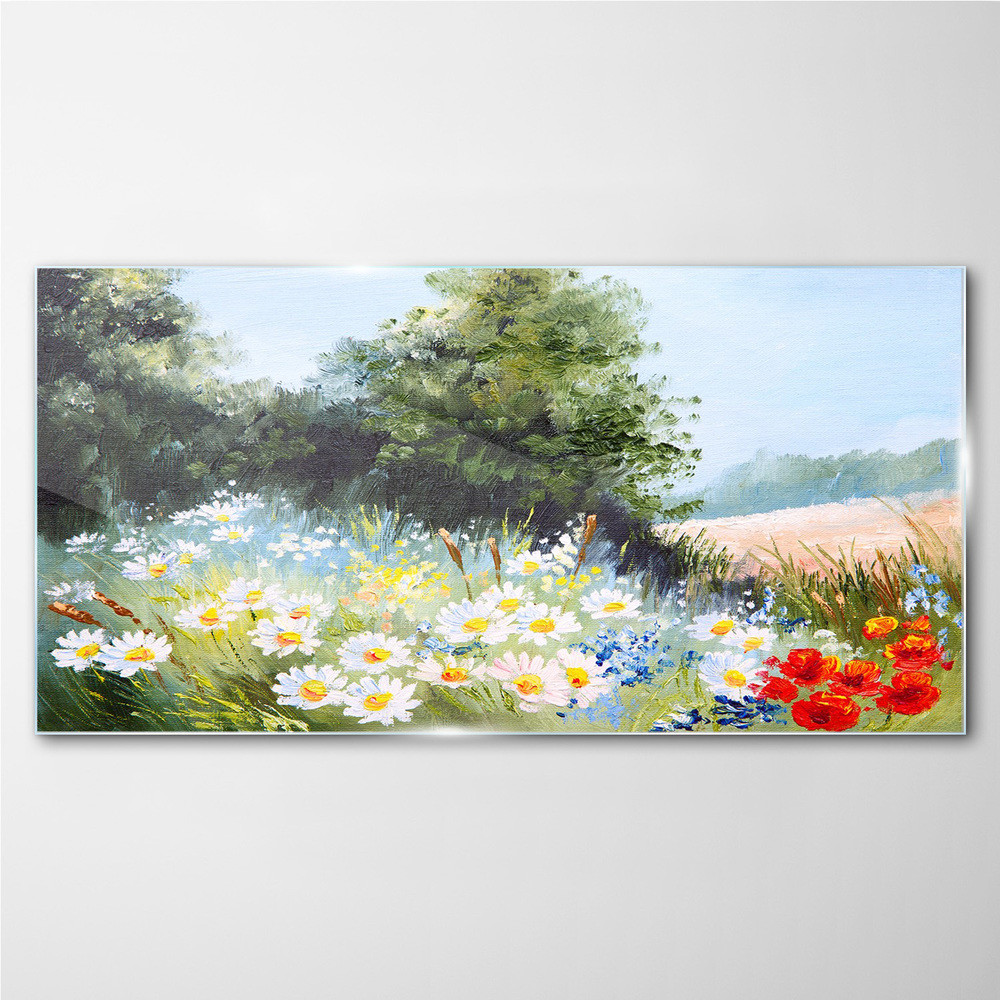 PL Coloray Obraz Szklany kwiaty drzewa przyroda 120x60cm