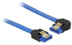 Delock Kabel SATA III wtyczka kątowa 10cm niebieski 84982