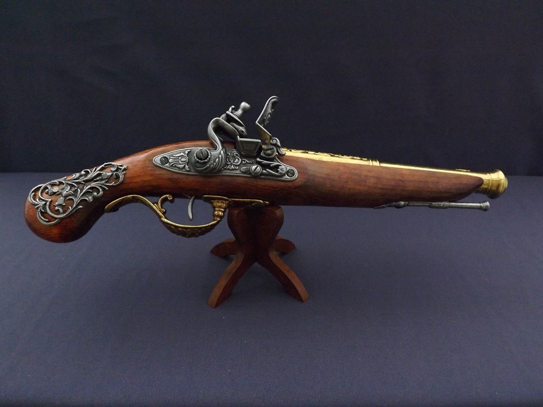 Denix SA REPLIKA BRYTYJSKI PISTOLET SKAŁKOWY NA STOJAKU MODEL 1196L+800 1196L+800