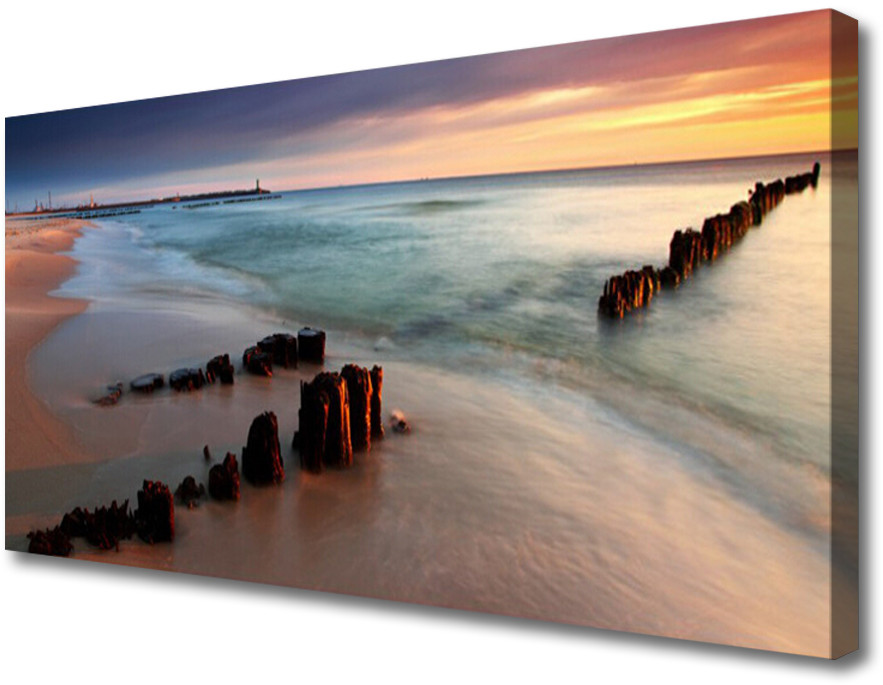 PL Tulup Obraz na Płótnie Ocean Plaża Krajobraz 100x50cm