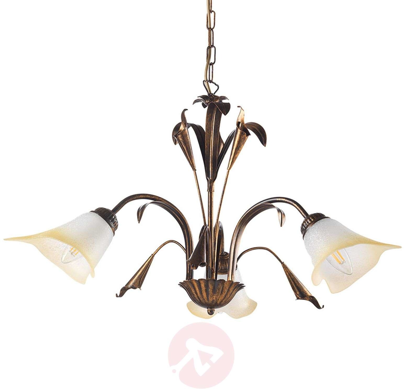 ONLI Lampa wisząca Lucrezia 3-punktowa, brązowa