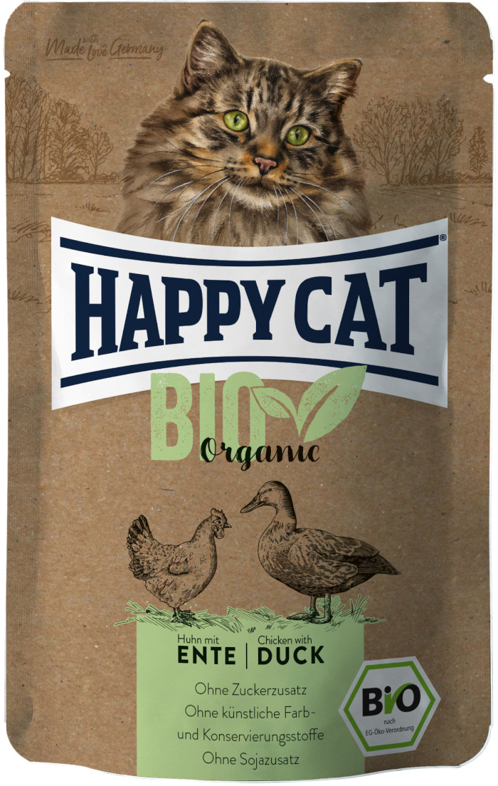 HAPPY CAT Bio Kurczak z Kaczką 85g