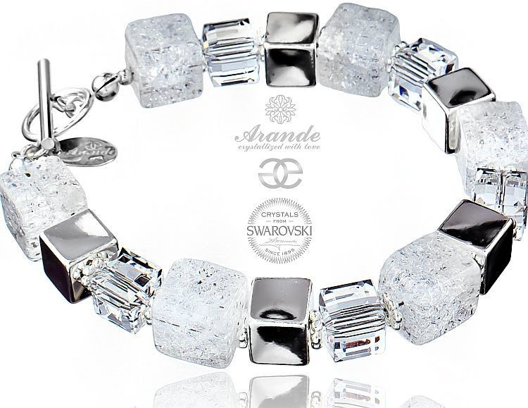 Swarovski Arande Piękna Bransoletka CRYSTAL ROCK Srebro 700750