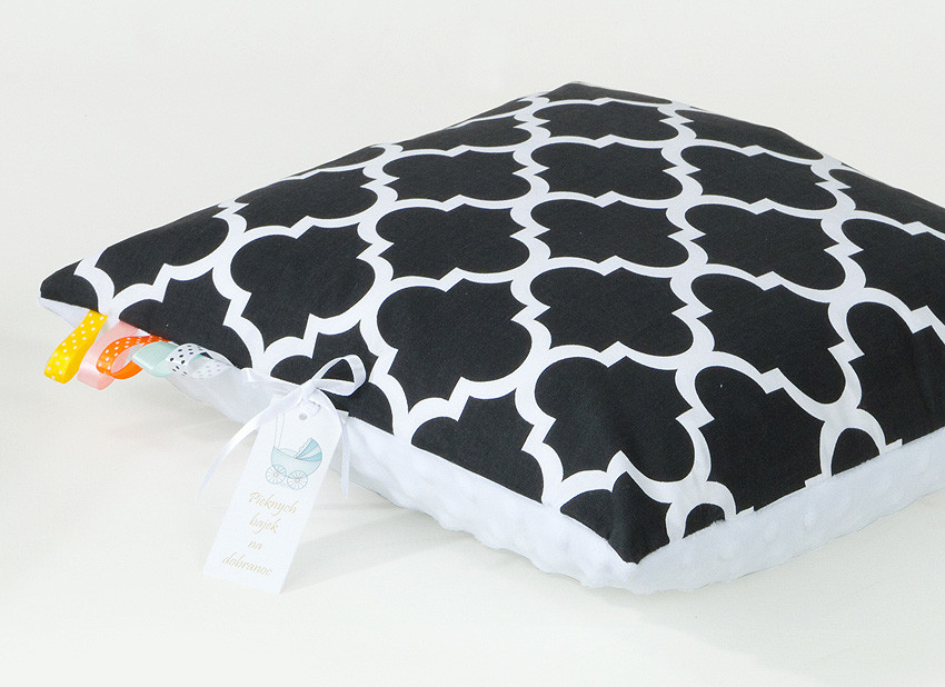Mamo-Tato Poduszka Minky dwustronna 30x40 Maroko czarne / biały
