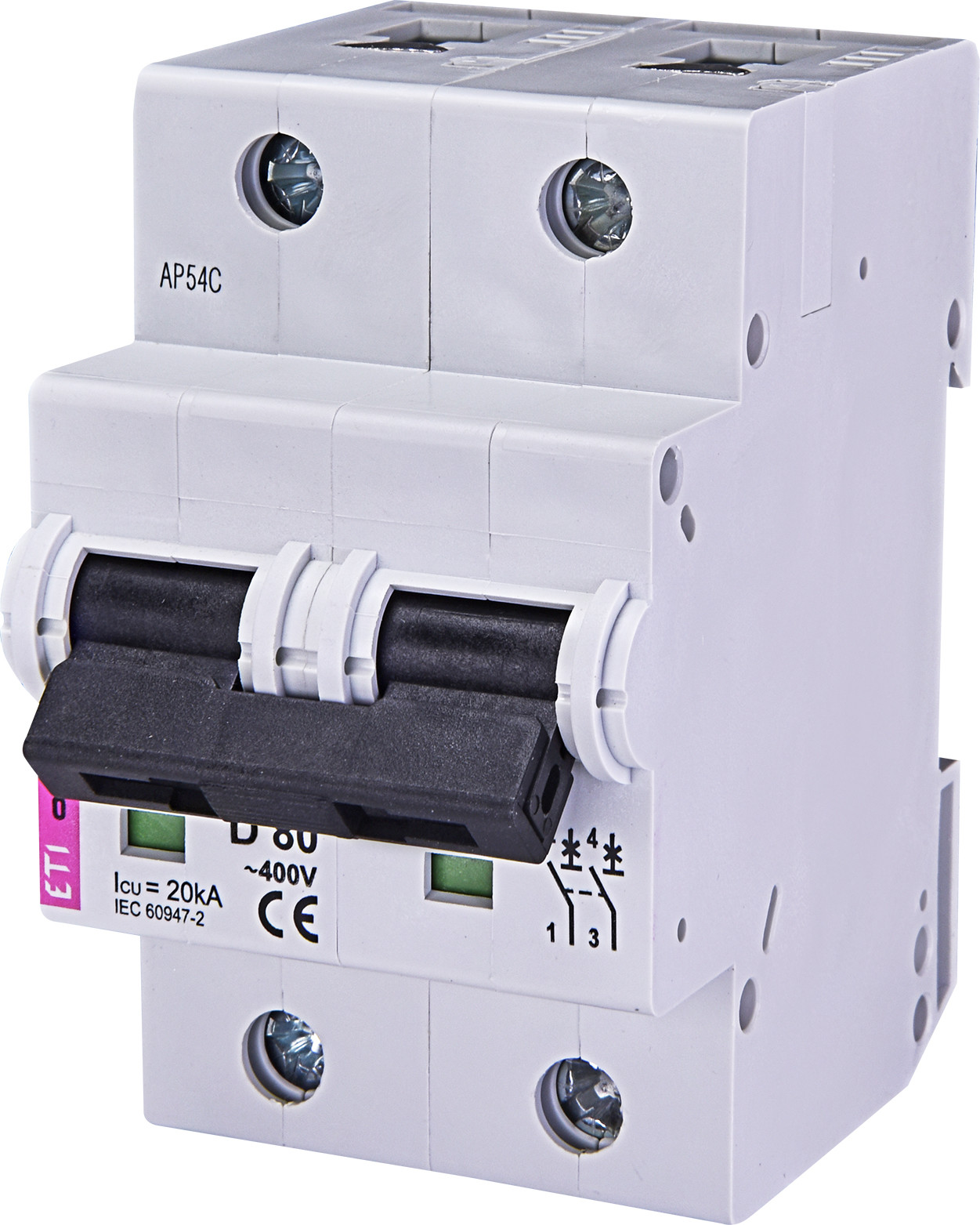ETI Wyłącznik-nadprądowy-ETIMAT-10-2P-D-80A-10kA 2153731