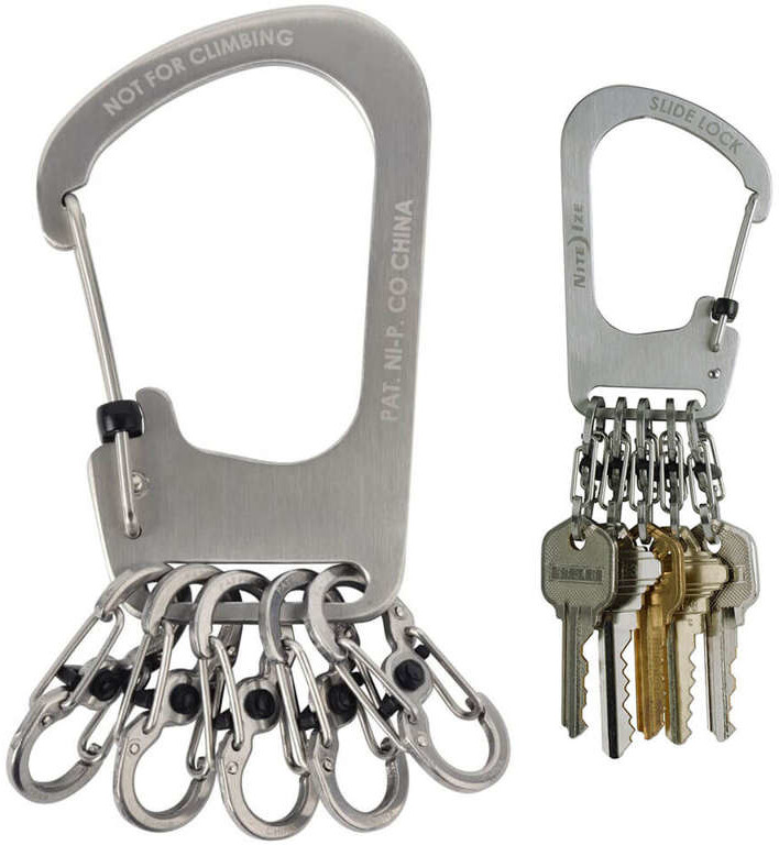 Nite-Ize Brelok SlideLock KeyRack Srebrny z Zestawem Karabińczyków KCK-11-R3