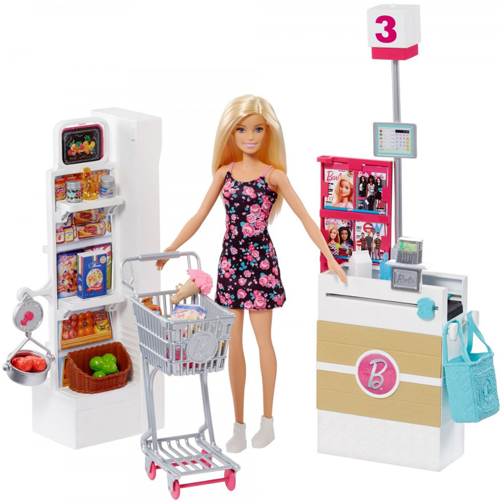 Barbie Supermarket zestaw z lalką FRP01