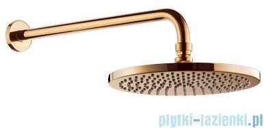 Omnires SlimLine AIR Deszczownica mosiężna 1-funkcyjna 25 cm z ramieniem złota WGSET1GL