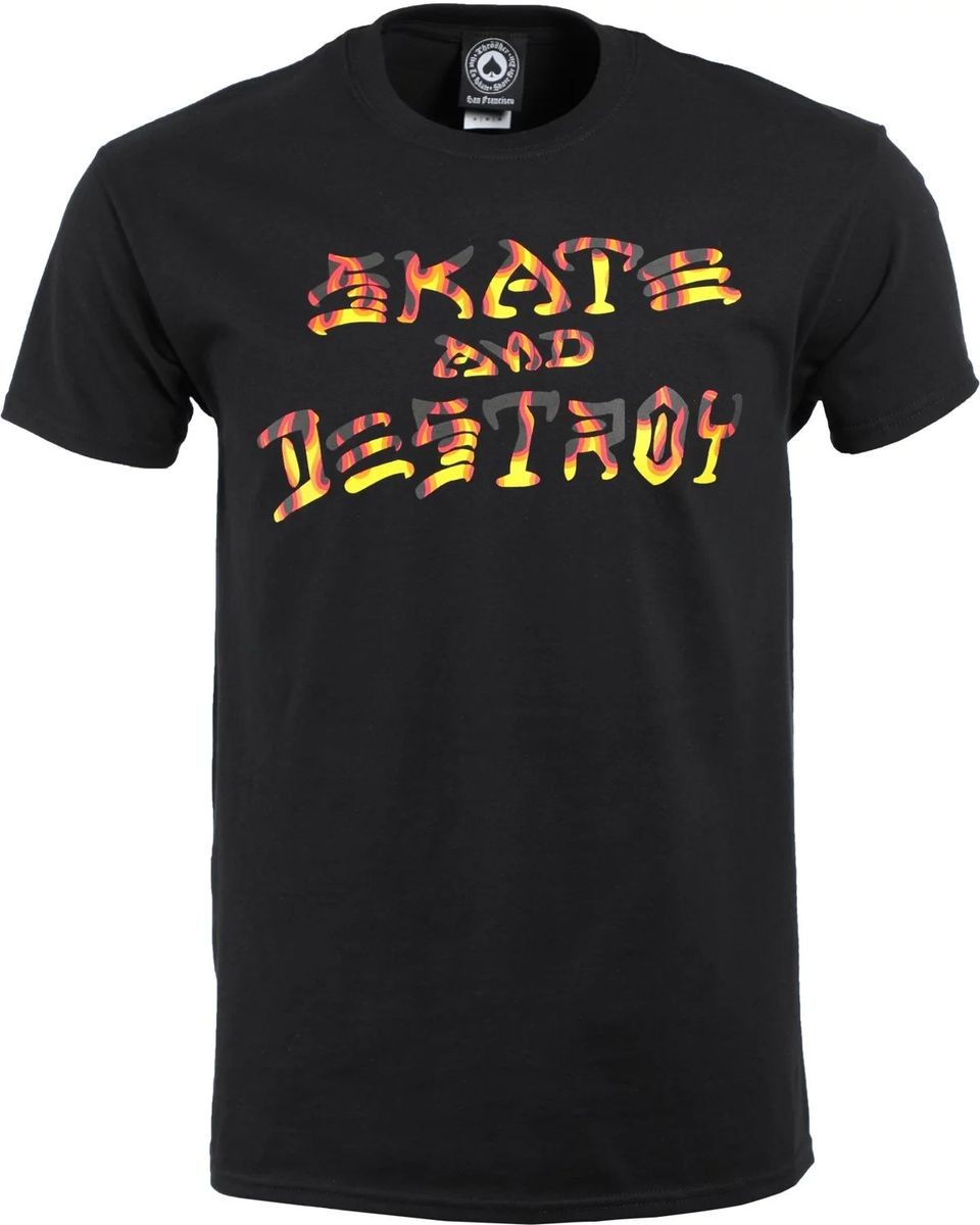 Thrasher t-shirt SKATE AND DESTROY BBQ Black