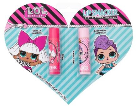 Lip Smacker LOL Surprise! Diva & Miss Punk zestaw balsam do ust 4 g Strawberry + balsam do ust 4 g Cotton Candy dla dzieci