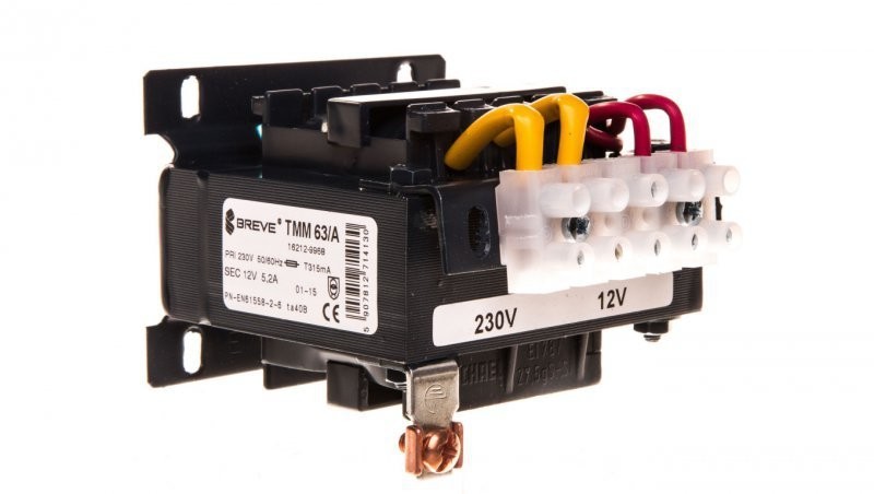 Breve Transformator 1-fazowy TMM 63VA 230V/12V 16212-9968