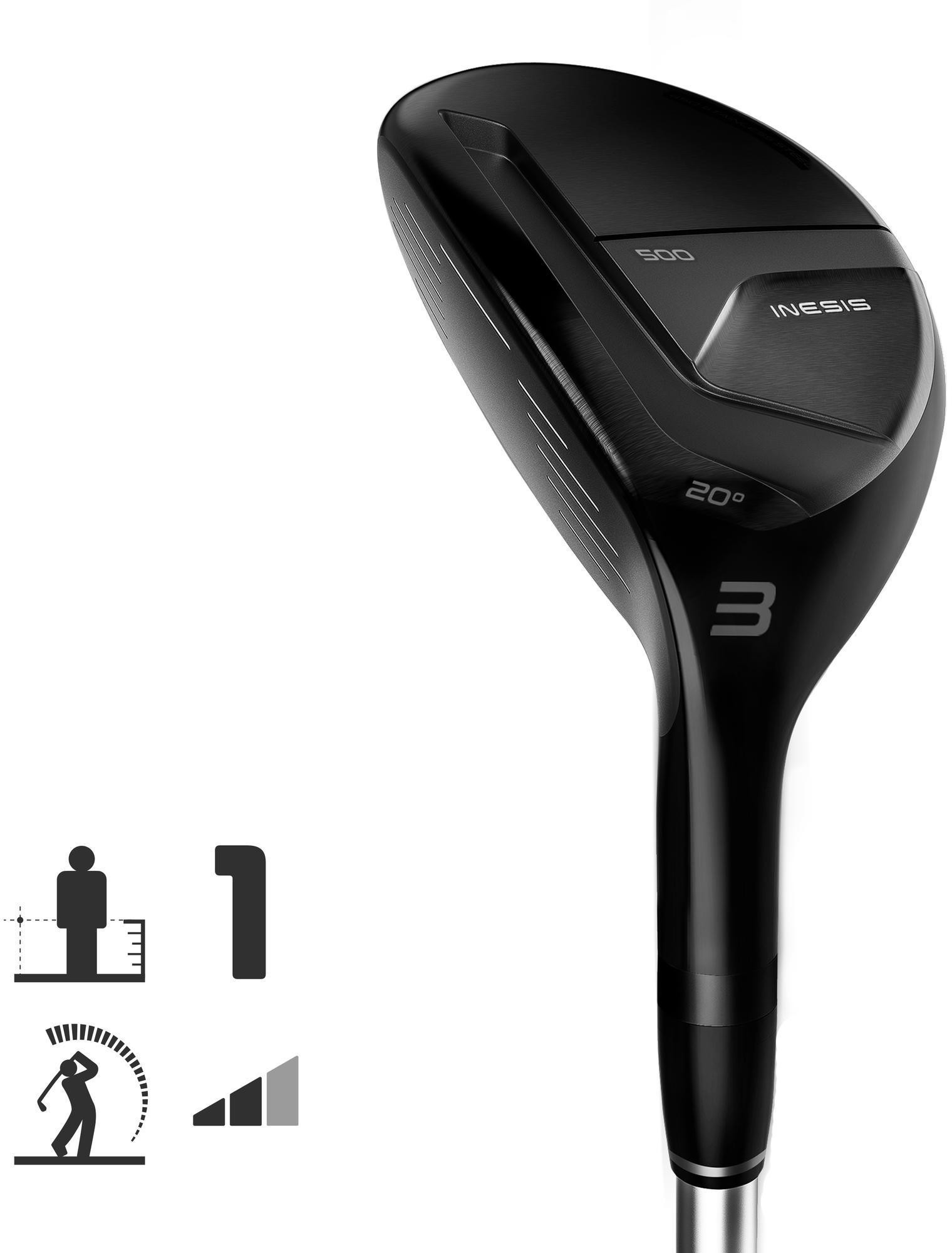 INESIS Kij golfowy hybryda 500 rozmiar 1 średni swing dla leworęcznych