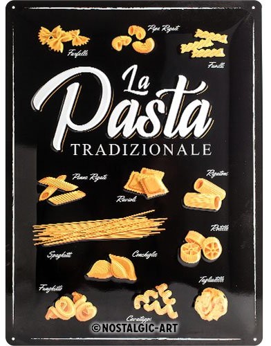 Art Nostalgic 23239, Home i Country, tradizionale do makaronu, tabliczka blaszana 30 x 40 cm