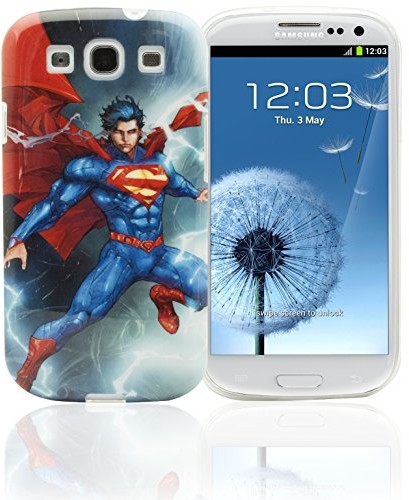 Phonix DC Comics oryginalne Superman Lightning Case z folią ochronną na wyświetlacz do Samsung Galaxy S3 I9300 8018435244991