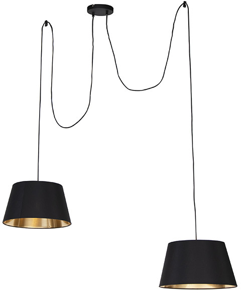 QAZQA Nowoczesna lampa wisząca czarna - Lofty