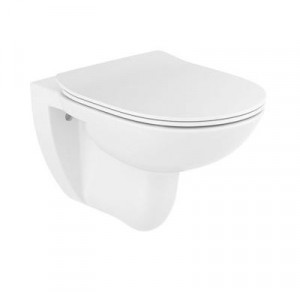 Roca A34H992000 DEBBA ROUND ZESTAW Miska podwieszana Rimless + deska wolnoopadająca slim duroplast