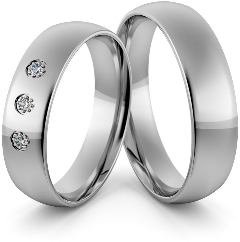 Eminence Obrączki ślubne palladowe 5 mm z brylantami - Pd-100 Pd-100