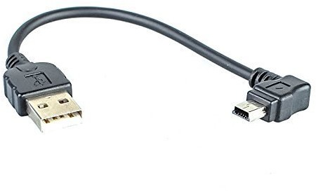 System-S Kabel  USB 2.0 z USB-A na USB Mini-B 5-pin 30 cm wtyczka kątowa 90 stopni 51684584