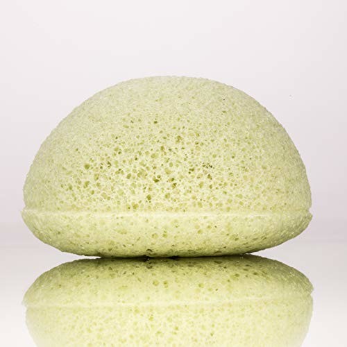 Kongy kongy konjac gąbka z zielonym, ziemskim do skóry mieszanej oryginalny produkt twarzy i ciała (100% naturalny, Vegan) Zielony