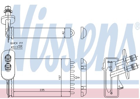 NISSENS Wymiennik ciepła, ogrzewanie wnętrza 73921