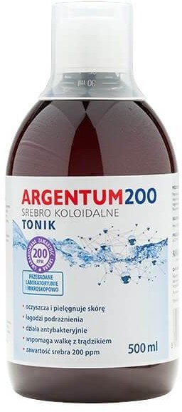 AURA HERBALS Argentum 200 tonik do twarzy 200PPM Srebro Koloidalne 500ml