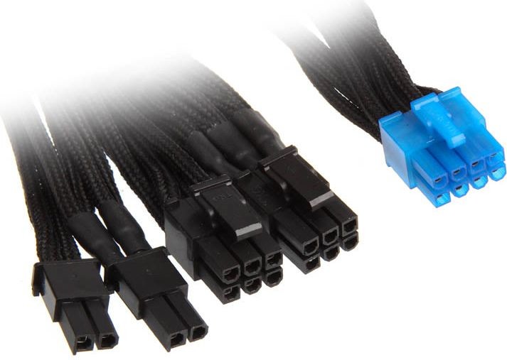 Silverstone PCIe 6+2 (2x) kabel do modularnych zasilaczy - 550mm SST-PP06B-2PCIE (SST-PP06B-2PCIE70)