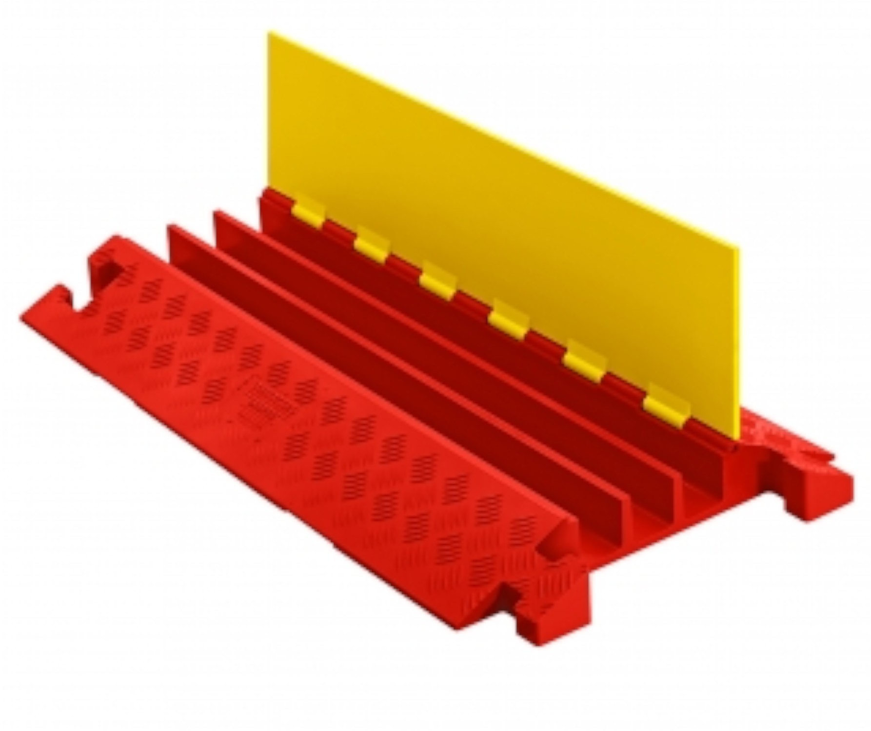 Justrite Safety Group Próg Zwalniający  Z Osłoną Na Kable Plb  Linebacker 3 Kanały 3-Kanałyl 51 Cm X 91Cm X 8 Cm