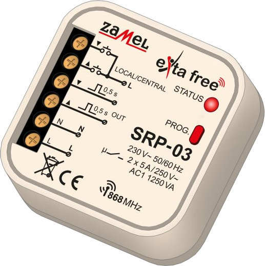 ZAMEL SP. Z O.O. ZAMEL SP Z O.O Sterownik rolet dopuszkowy EXTA FREE SRP-03 SRP-03